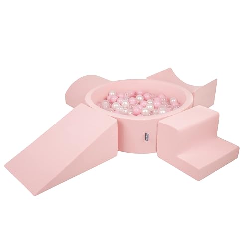 KiddyMoon Parque Infantil De Espuma con Rodondo Piscina De Bolas (200 Bolas) para Niños