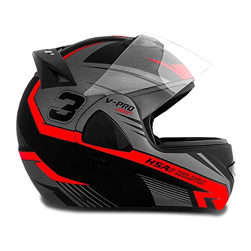 Pro Tork Capacete V-Pro Jet 3 Fosco 62 Preto/Vermelho