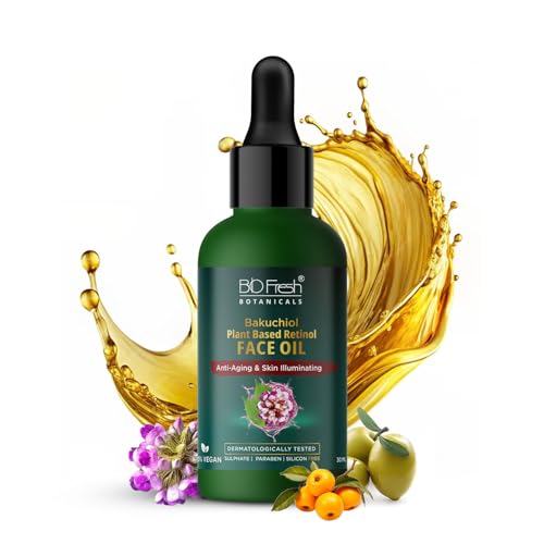 Image of Biofresh Botanicals Bakuchiol Plant-Based Retinol Face Oil 100% Vegan Cream with an Antioxidant Formula that Boosts Collagen and Strengthen the Skin Barrier for Healthier Skin