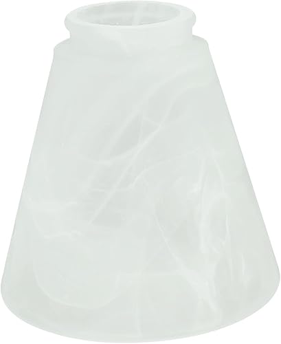 Vista 63 de Aspen Creative 23062-4 Pantalla de cristal de repuesto de estilo transicional de alabastro, tamaño de ajuste de 2-1/8 pulgadas, 4-5/8 pulgadas