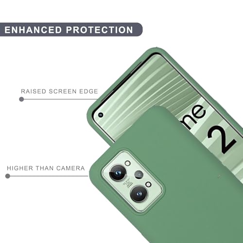 Image of SPRIG Compatible with Realme GT 2 Premium SilkTone (Liquid Silicone) Back Cover Drop Tested Shock Proof Mobile Case for Men, Women, Boys and Girls with Camera Protection (Mint Green)