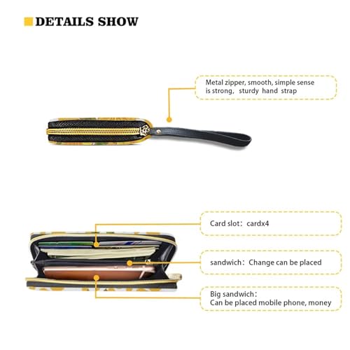 Cute Guinea Pig Wallets for Women Zipper Around Leather Long Purse Credit Cards Holder Clutch Handbag4