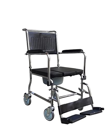 Sedia WC Imbottita con Rotelle e Freni