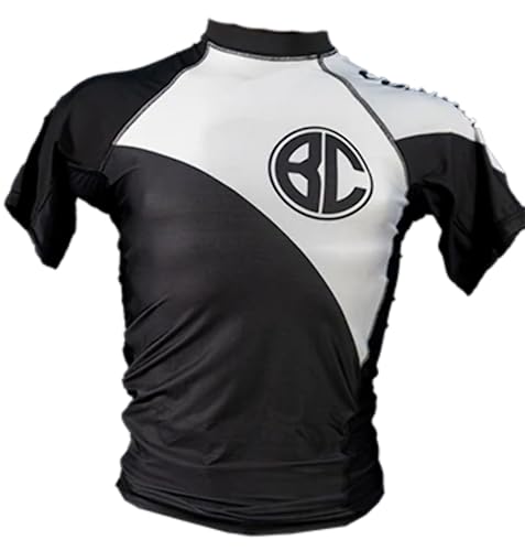 Brazil Combat BJJ Rashguard - Men’s BJJ, No GI Short Sleeve - Greater Skin Protection - Reinforced Seams Performance - Athletic Workout Shirt - (S, Blue)2