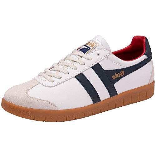 Image of Gola Hurricane Suede, Men's Sneaker, White Navy Deep Red Gum, 10 US