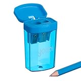 Yoobi On The Double Two Hole Pencil Sharpener (Blue)