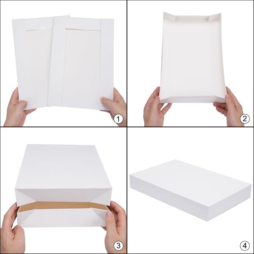Moretoes 16pcs Gift Boxes with Lids for Presents, White Robe Boxes, for Wrapping Gifts, Christmas, Holidays, Birthdays, Father's Day, Graduations, Weddings (Large 14'' x 9.5'' x 2'') - Image 5