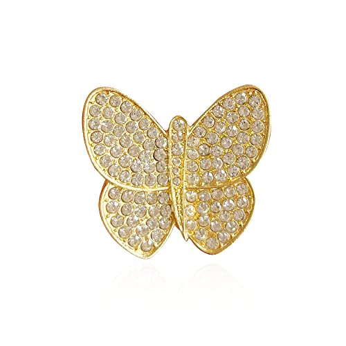 Image of GBAHFY Butterfly Pearl Brooch Gold Elegant Bridal Vintage Style Pins Wedding Banquet Anniversary Brooch for Women