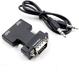 HDMI to VGA Adapter with 3.5mm Audio Cable, 1080P 60Hz HDMI to VGA Converter, HDMI Female to VGA Male Compatible Adapter for Laptop Computer (HDMI) to TV Projector Monitor (VGA)