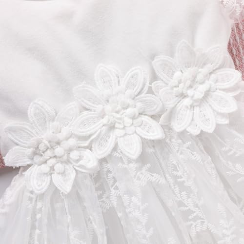 Toddler Girls Summer Tulle Dress with Ruffles Sleeveless Casual Floral Baby Dress4
