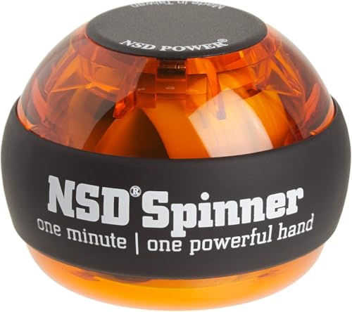 Image of NSD Essential Crystal Spinner Gyro Ball | Grip Strengthener for Forearms, Wrist & Hands | String Start Design, Up to 18,000 RPM | Portable Wrist Trainer & Workout Equipment | Ideal for Desk Workers, Athletes & Musicians
