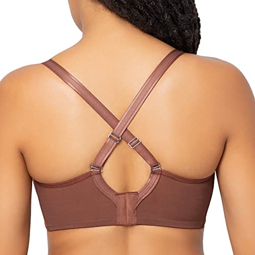 Curvy Couture Women's Tulip Smoothing Plus Size Push Up T Shirt Bra, Chocolate, 38Ddd #TOP1