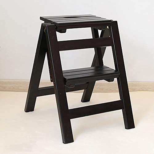 Escabeau en bois pliant DASHADAO 2 marches pour cuisine et bureau