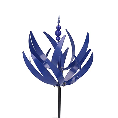 Molino de Viento, 35.4 Pulgadas, Esculturas de Viento de Doble Cara, Molino de Viento de Metal, Fácil de Girar con Construcción de Estaca de Escultura Vertical, Molinillos