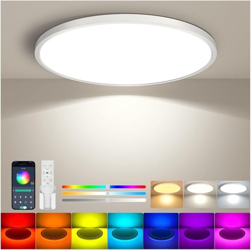 Antree LEDV[OCg 10 4800lm 36W ԐڌRGBJ[  F ɔ^ VƖ ͋CiCgCg dC u Rt Av Ceiling Light 8 10 a/Q/rO/