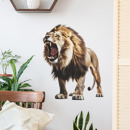 Vinilo decorativo león azul removable 40x60 cm miniatura 4