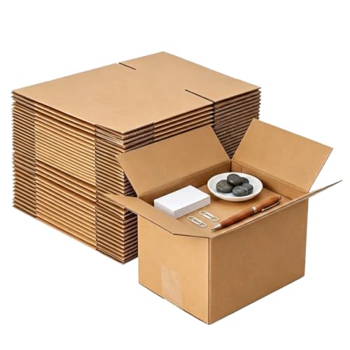 50 Pack 8x6x6 Small Shipping Boxes Corrugated Cardboard Boxes for Shipping by Generic - Used condition - CA$37.91