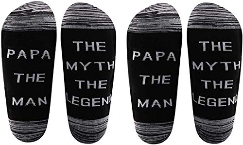 LEVLO Papa Gift Gift for Dad Grandpa Papa The Man The Myth The Legend Cotton Socks Father's Day Gift Mens Birthday Gift