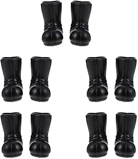 STOBOK Mini Christmas Santa Boots: 5 Pairs Santa Claus Shoes Dollhouse Decoration Ornament for DIY Craft Xmas Shoes Toy Mini House Decor Doll Accessories, Black