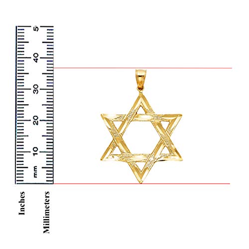 Tgdj 14K Yellow Gold Star Of David Pendant #TOP1