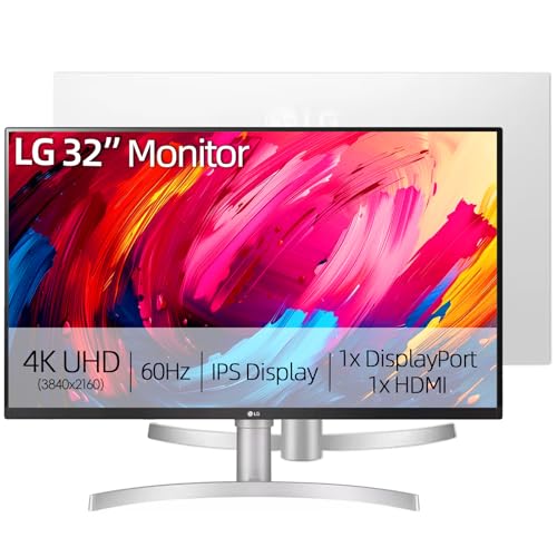 Image of LG 32 inch 4K UHD Monitor, 60Hz IPS HDR 10, AMD FreeSync, 99% sRGB, 100 x 100 mm VESA, Tilt /Height Adjustable Stand, 1 x DisplayPort, 2 x HDMI, Black