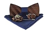 Bowtie Handmade Customized Wood Bow Tie Set Creative Wooden Nice Designer Formal Woven Cravat with B