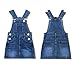 ABALACOCO Girls Casual Denim Overalls Stretch Material Dress Button Sleeveless Ajustable Strap Jean Fashion Wear 3-11T (Dark Blue,9/10 Years)