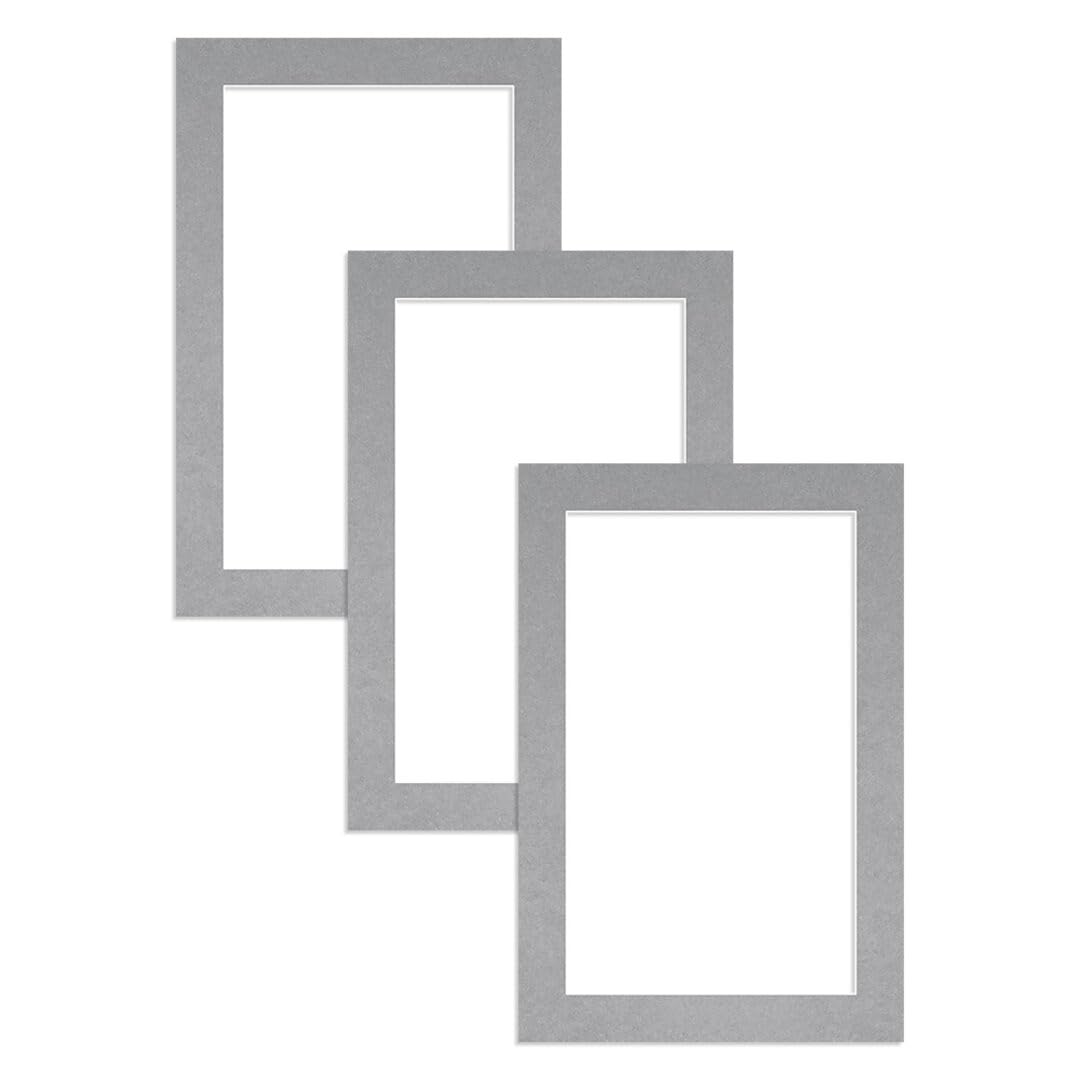 Alison Kingsgate 12X8 Silver Picture Mount - 10X6 Aperture - Pack 3 — image 1
