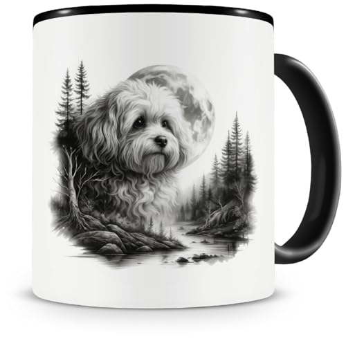 Samunshi® Tasse mit Spruch Bolonka Zwetna im Wald Teetasse für Hunde Fans Kaffeetasse Lustige Tassen zum Geburtstag für Herrchen und Frauchen Dog Mug Kaffee Tee