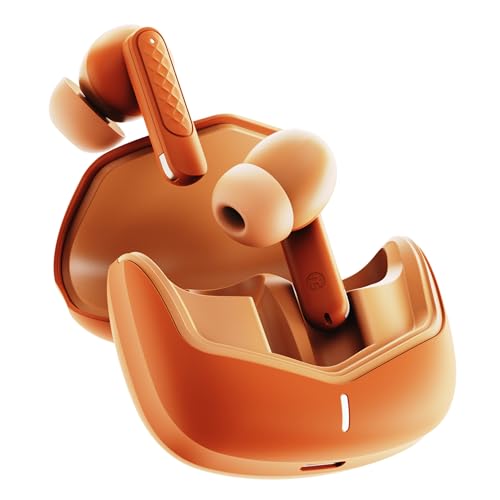 GOBOULT Z40 V2.0 with 70H Playtime, Quad Mic ENC, 45ms Low Latency, 13mm Bass, Legacy Continues, IPX5, Bluetooth 5.4, TWS Truly Wireless in Ear Earbuds (Solar Orange)