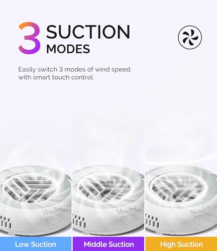 Image of MelodySusie PocketSized Nail Dust Collector with Lightweight Design,HProA 6000RPM Ultra-Small Nail Vacuum Fan with 3 Suction Modes and 30 Disposable Filter Papers for Beginner & Daily Nail Care,White