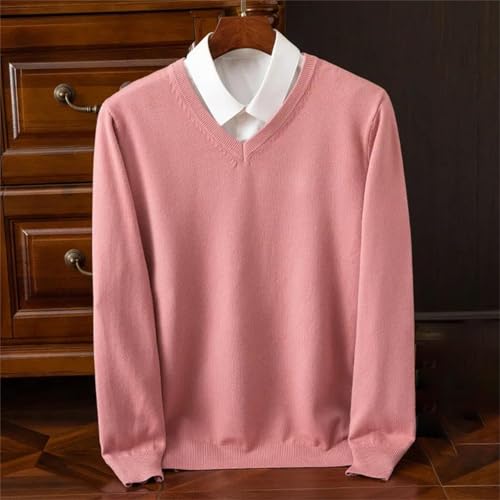 Men's V-Neck Wool Sweater Casual Plus Size Loose Thickened Knitted Pullover Top2