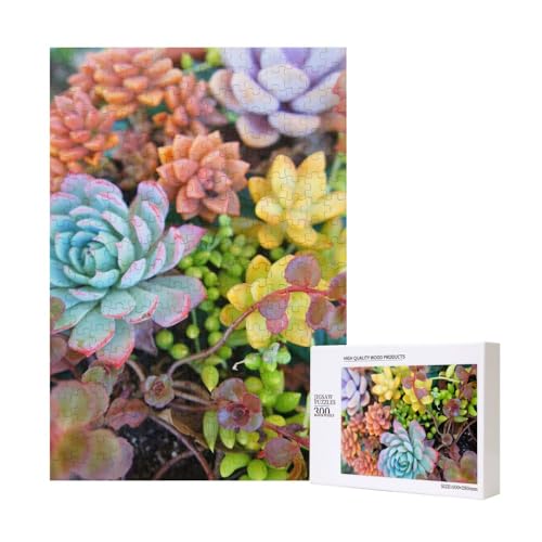 Puzzles personalizados TUSANEII de madera con 300 piezas, tema floral, tamaño 8.5 x 6.9 pulgadas, para adultos miniatura 1