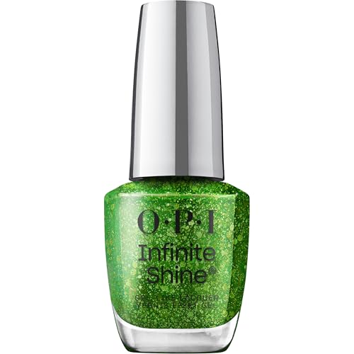 OPI Infinite Shine CelebrATE That | Jelly Bright Green Glitter Long Wear Gel Like Nail Polish | Make 'Em Jelly! Collection | Summer 2025