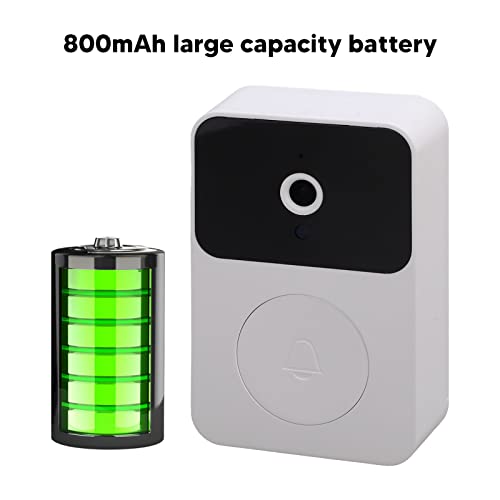 Câmera de Campainha Sem Fio, WiFi 2.4G, Visão Noturna Infravermelha, Campainha de Voz de Chamada de