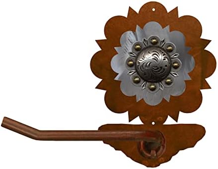 BLACK FOREST DECOR Round Old Silver Berry Toilet Paper Holder, Bathroom Hardware, 10" W x 4" D x 8 1/2" H