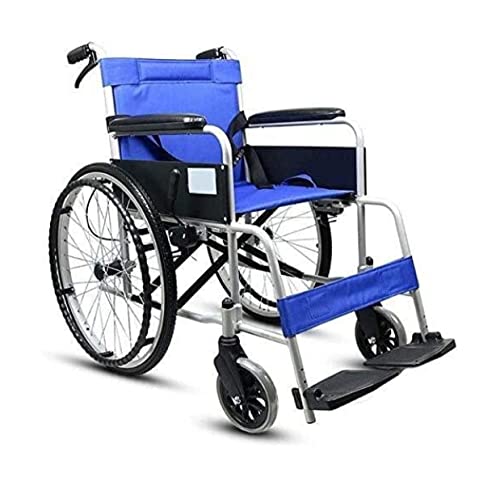 PNAJFUEL Silla de Ruedas Portátil de Transporte a Domicilio para Personas Mayores con Chasis Ligero de Aluminio, Silla de Ruedas Portátil de Transporte a Domicilio Manual Autopropulsable