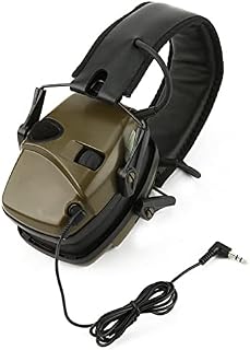 DASNTERED Electronic Shooting Earmuffs, Outdoor Foldable Noise Reduction Over-the-Head Headphones, Safety Slim Hearing Protection Headphones with Sound Amplification NRR22dB(Green)
