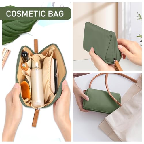 Image of MAYCREATE 2Pcs Makeup Pouch Bag,Makeup Pouches for Women Travel,Waterproof Cosmetic Bags for Women Portable Toiletry Organizer Bag (18x14x5cm)