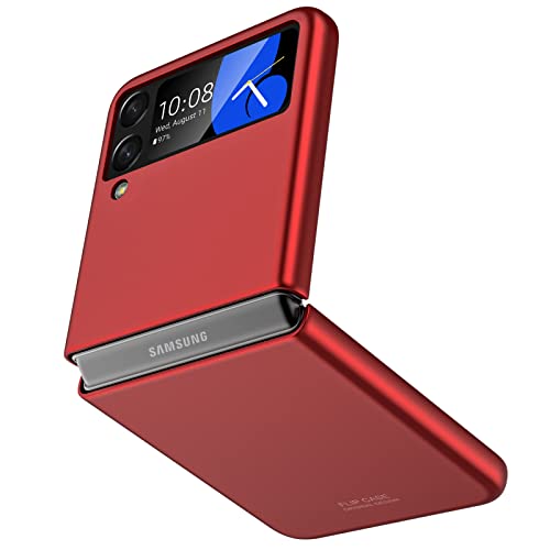 Vizvera For Samsung Galaxy Z Flip 4 Case, Shockproof Protection Anti-Scratch Phone Case For Galaxy Z Flip 4 5G (2022)- Red #TOP8