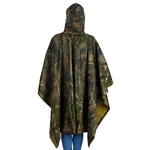 Imperméable à capuche multifonctionnel de camping et randonnée kaki