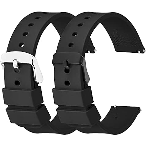 cobee 2 Stück Silikon Uhrenarmbänder schnell lösbare wasserdichte weiche Uhrenarmbänder Cover
