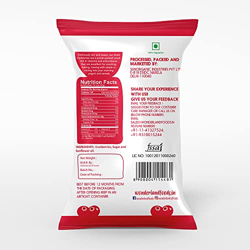 Image of Wonderland Foods - Healthy & Tasty Californian Sliced & Dried Cranberry 30g Pouch