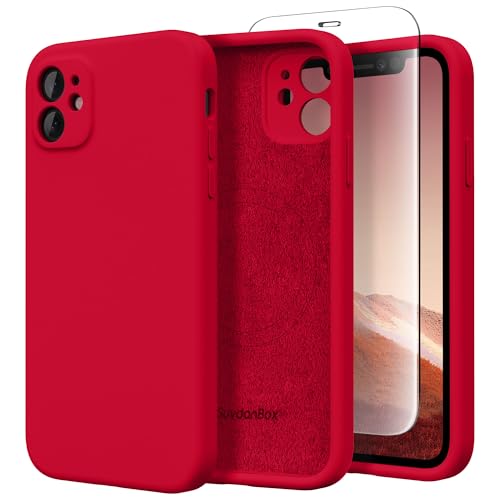 SuydanBox Magnetic for iPhone 11 Phone Case Silicone Compatible with MagSafe [Full Camera Protection][Screen Protector] Slim Shockproof Protective Case for iPhone 11 6.1 Red