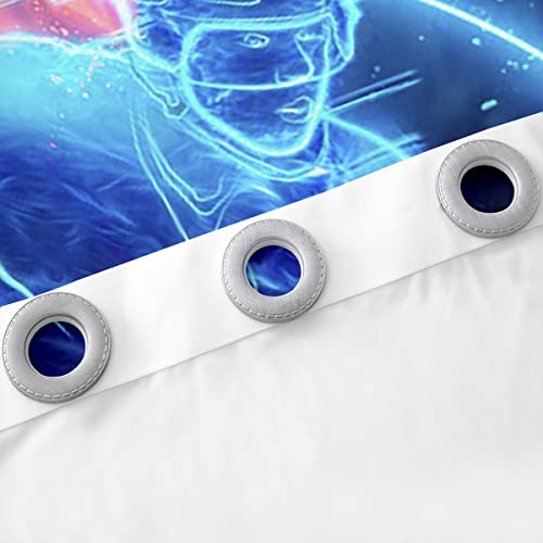 Ice Hockey Curtains Teens Puck Sport Fans Window Curtains For Bedroom Living Room Kids Boys Girls Sports Games Theme Window Drapes Gold Flame Ice Blue Decor Window Treatments,42 X 63 Inches,2 Panels #TOP5