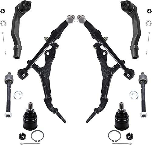 Image of Detroit Axle - 12pc Front End Suspension Kit for Honda Civic Del Sol Acura Integra, 2 Lower Control Arms 2 Lower Ball Joints 2 Upper Control Arms w /Ball Joints 4 Inner & Outer Tie Rods 2 Sway Bars