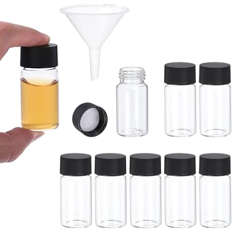 PATIKIL 20ml Clear Glass Vials with Caps Cover