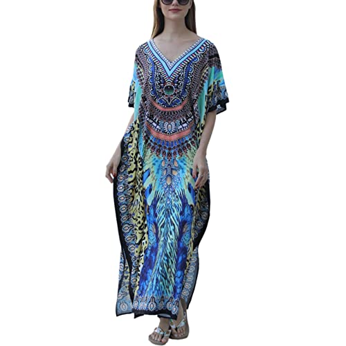 Robe de plage imprimé coloré à boutons et coupe fluide chic