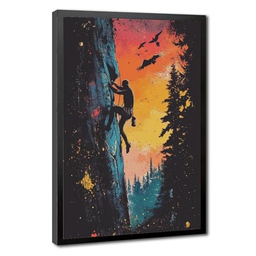 Poster d'escalade minimaliste sur toile en format 30x45 cm pour déco murale
