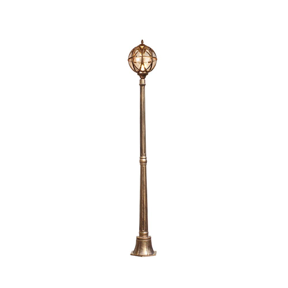 GTHTUHFD Creative Retro Glass Globe Ball High Pole Light E27 Single Head Street Pillar Light Aluminum Path Column Lamp Outdoor Ip55 Waterproof Garden Balcony Lawn Decorative Post Ligh,170cm